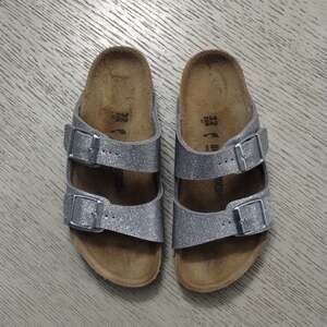 Birkenstock Kids Arizona Birko-Flor Sandals Silver Glitter